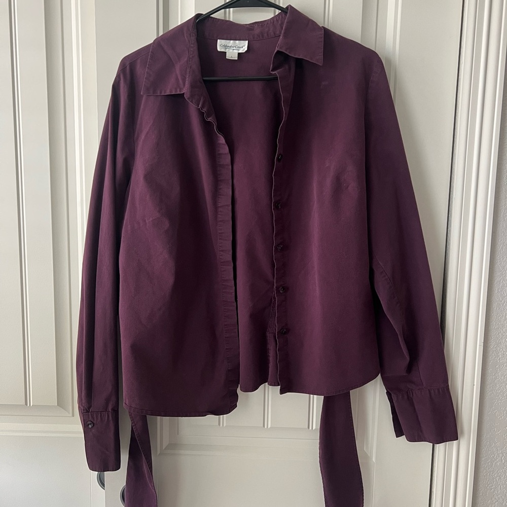 Vintage maroon women’s button up size L